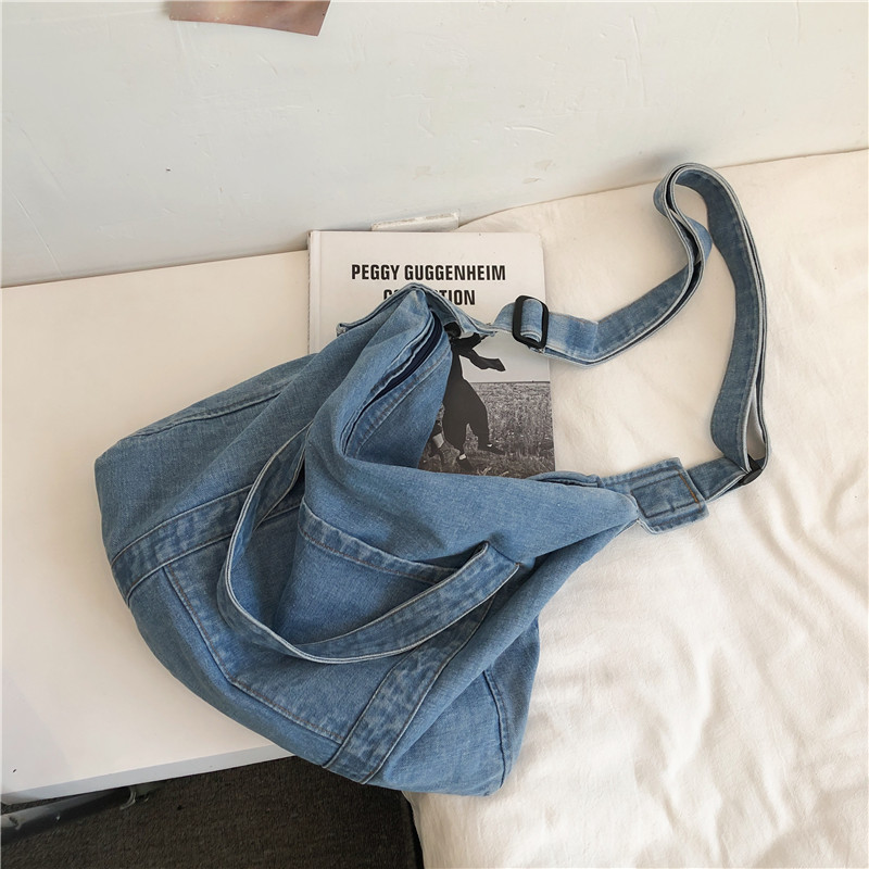 Han Prints sails cloth bag day series original accommodation female single shoulder bag denim class bag chic sensuo sloped satchel