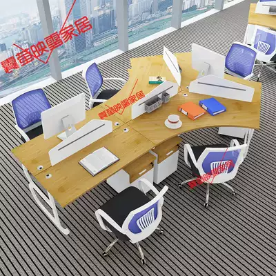 Fashion staff desk Multi-person computer desk and chair combination Simple modern 5 7-person work station screen partition table