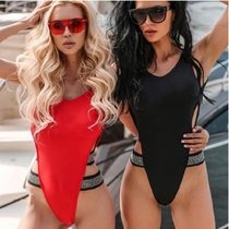 2019 AliExpress new European and American sexy bikini split swimsuit hot spring swimsuit slim T pants ladies