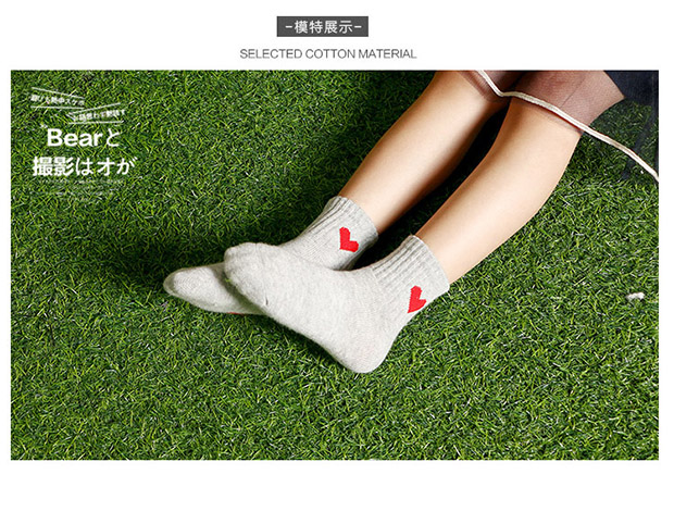 Yêu nếu mùa thu và mùa đông mới vớ trẻ em cotton vớ Song Khẩu tình yêu vớ cotton 3-5-7-9 tuổi vớ đẹp cho bé sơ sinh
