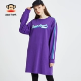 Длинная модная толстовка, трендовый лонгслив для отдыха, платье, США, средней длины, свободный крой