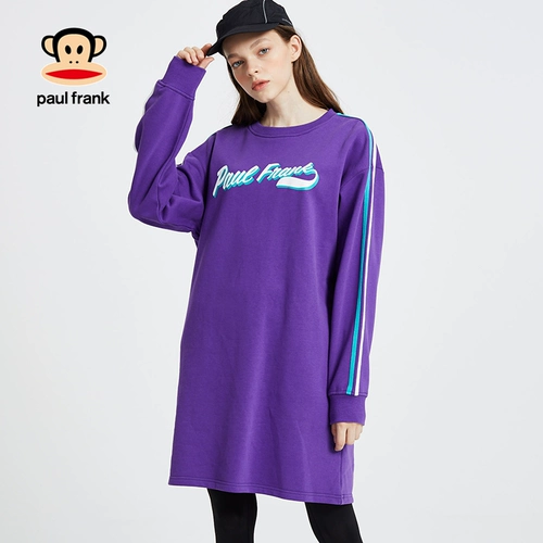 Длинная модная толстовка, трендовый лонгслив для отдыха, платье, США, средней длины, свободный крой