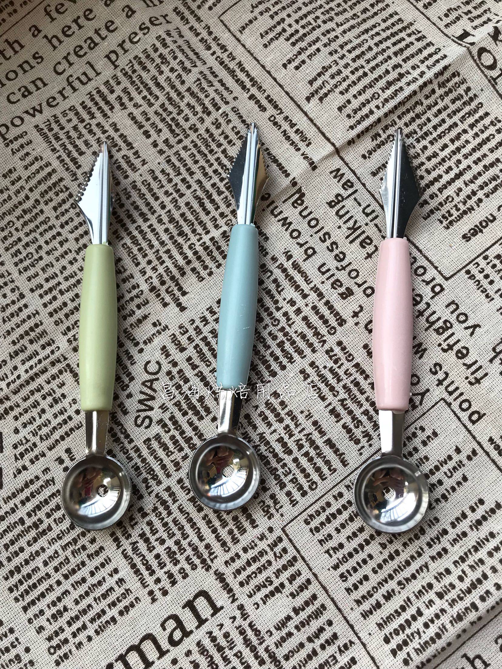 Fruit Digger Fruit Ball Scoop Fruit scoop fruit Carved Fruit Knife Digger Watermelon Dig Spoonful of Stainless Steel Ice Cream Spoon