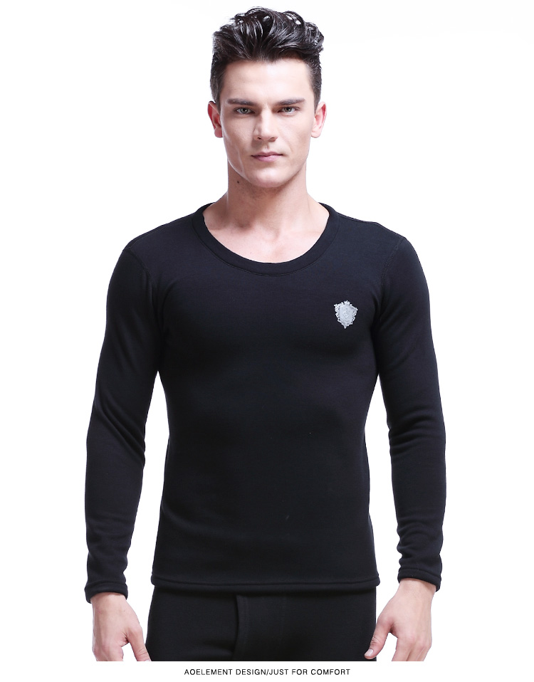 Áo tố nam mùa đông đơn mảnh dày cộng với nhung tròn cổ Slim lạnh đáy quần mùa thu áo ấm áo lót nam áo thu đông nam cao cấp