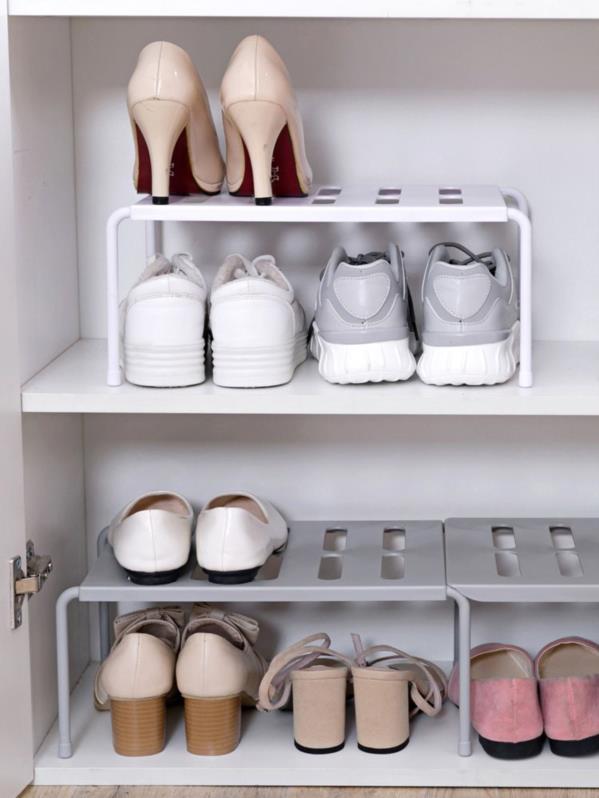 Adjustable shoe rack adjustable new small frame multipurpose single layer finishing balcony office combined slippers rack plastic