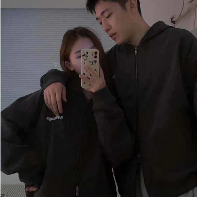 Ader Autumn Winter New Sweater plus thicker jacket oversize coat retro zipper hood couple tops