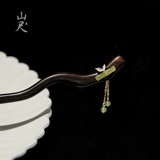 Китайская шпилька, натуральный аксессуар для волос для друга из сандалового дерева из нефрита, китайский стиль