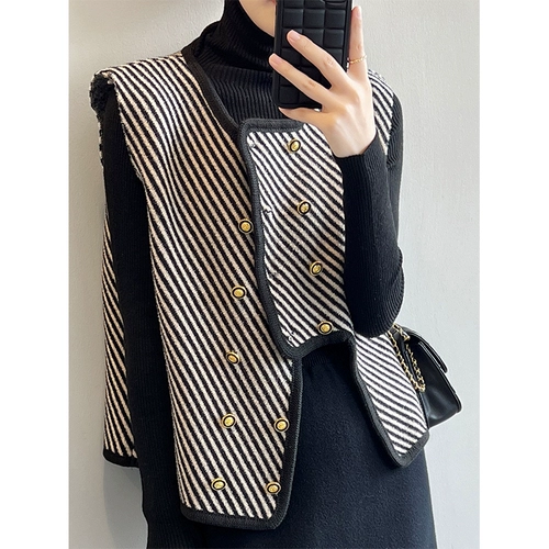 Жилет, демисезонная майка топ, куртка для отдыха, в стиле Шанель, оверсайз