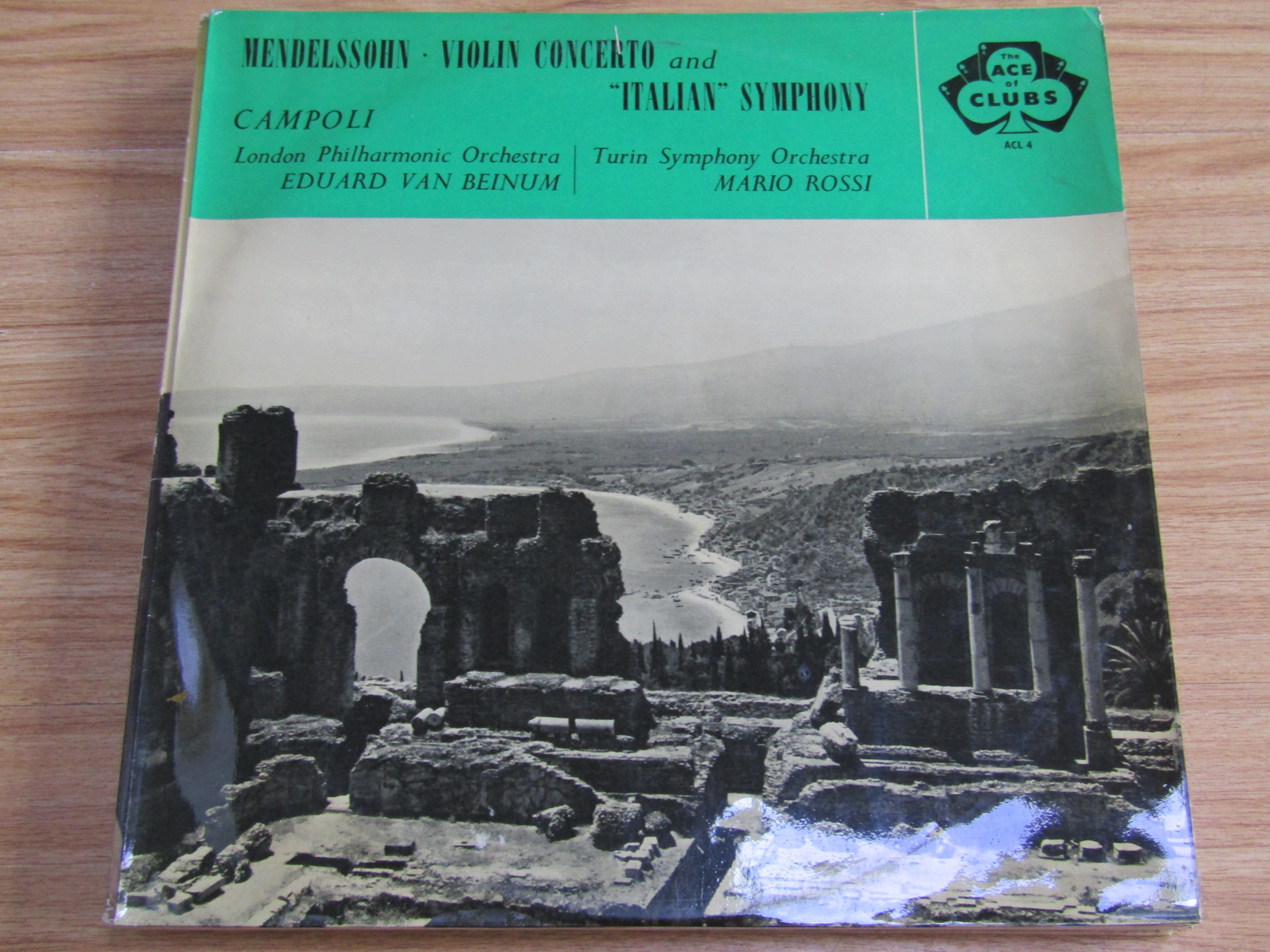 Campoli Camponi performs Mendelssohn Violin Concerto UK version LP vinyl 0138