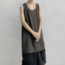 Gangsta GOFB high street basic section inside the hole vest men loose retro net red tide brand stacked sleeveless T-shirt