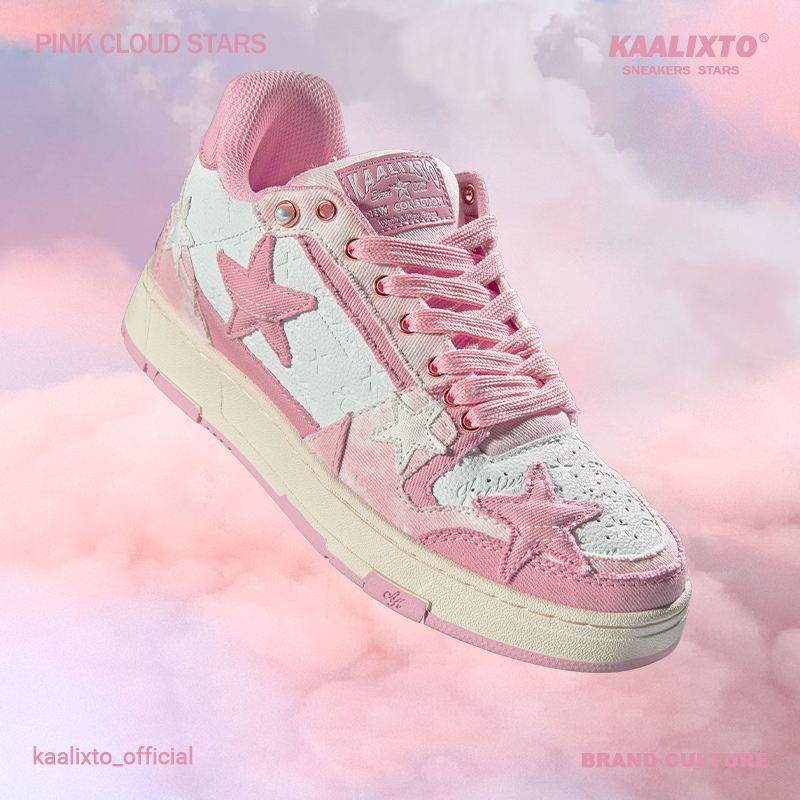 Kaalixto National Fashion Star Shoes Couple Pink Star Shoes Casual Thick Sole Heightening Sneakers Kaalixto National Fashion Star Shoes Couple Pink Star Shoes Casual Thick Sole Heightening Sneakers