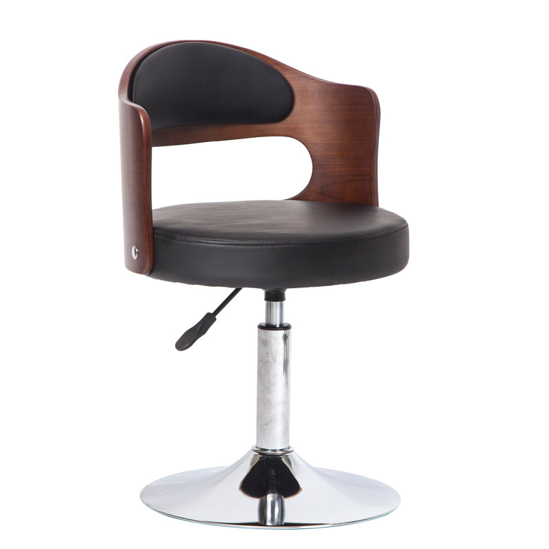 Modern minimal computer chair solid wood backbar counter receives silver dwarf height heels rotating chair