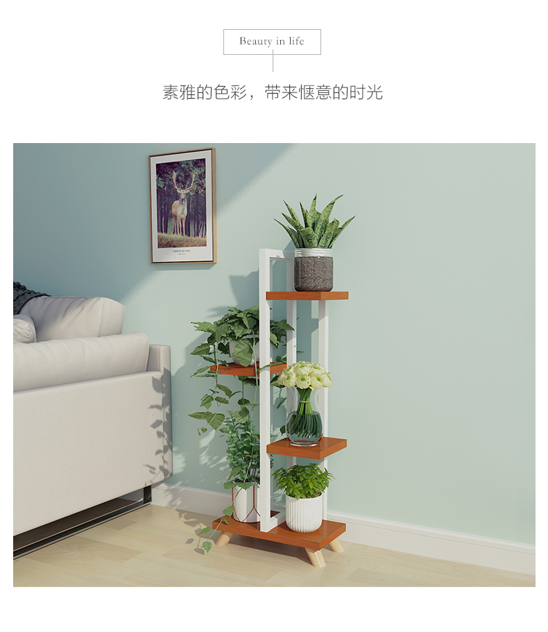Giá đỡ hoa màu xanh lá cây đặc biệt Trong nhà nhiều lớp phòng khách ban công giá đỡ bằng da bằng sắt rèn chậu hoa giá kệ hoa - Kệ tủ góc tường