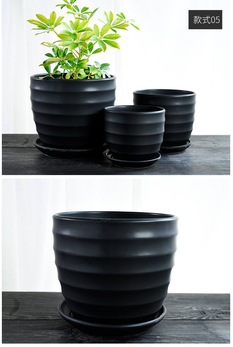 White flower pot ceramic creative Nordic contracted household special offer a clearance to heavy large tray flowerpot more than other meat