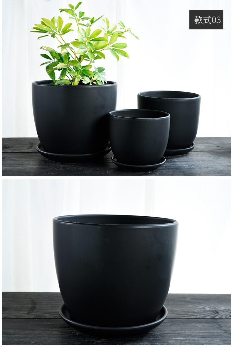 White flower pot ceramic creative Nordic contracted household special offer a clearance to heavy large tray flowerpot more than other meat