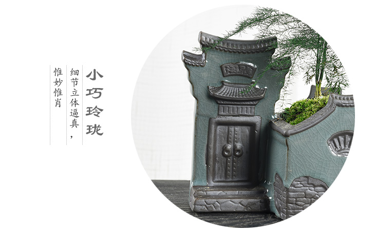 Small house flowerpot ceramic creative move courtyard asparagus rich tree China money plant contracted wind flower pot the plants