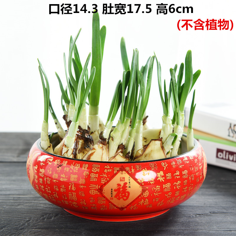 Small red refers to flower pot other ceramic hydroponic container without hole, water lily bowl lotus creative fleshy large copper grass