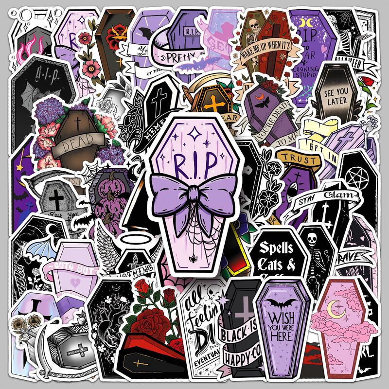 50 Dark Coffin Graffiti Stickers Gothic Style Halloween Waterproof Decoration Luggage Notebook Stickers 50 Dark Coffin Graffiti Stickers Gothic Style Halloween Waterproof Decoration Luggage Notebook Stickers