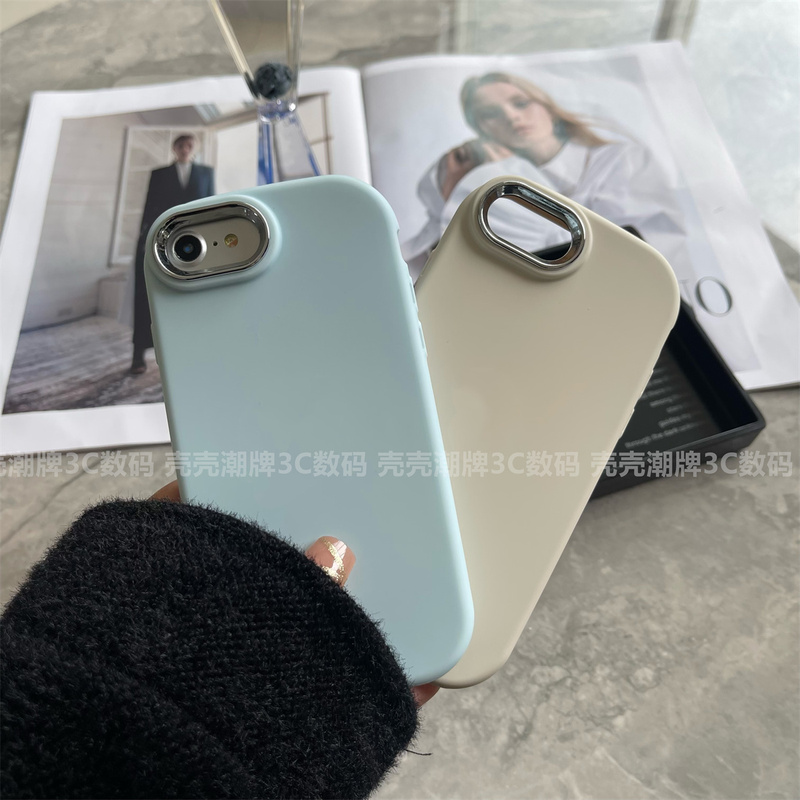 Skin-Friendly, Chubby Design Suitable for Apple 7 Phone Case, iPhone 6S/7/8Plus Protective Cover, Anti-Drop Xr/Xs/11 Simple Style, New Xr, Xsmax High-End Feel Silicone 12/13 Oval 14/15
