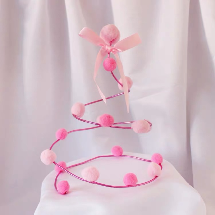 Net bánh đỏ trang trí sáng tạo xoắn ốc tóc bóng sắt dây nướng tráng miệng sắp xếp thay đồ màu hồng màu xanh xoắn ốc tóc bóng trang trí - Trang trí nội thất phụ kiện trang trí nhà đẹp