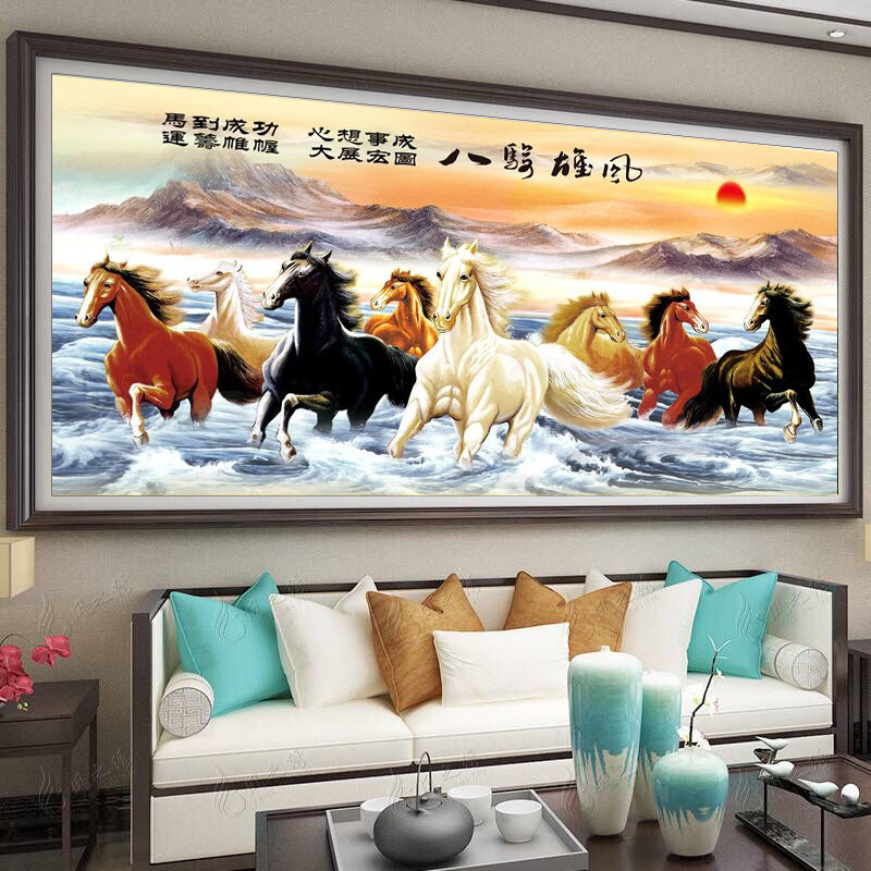 Mona Lisa printed cross embroidered 2022 new living room thread embroidered greatly minimalist modern Eight Juntuma to success