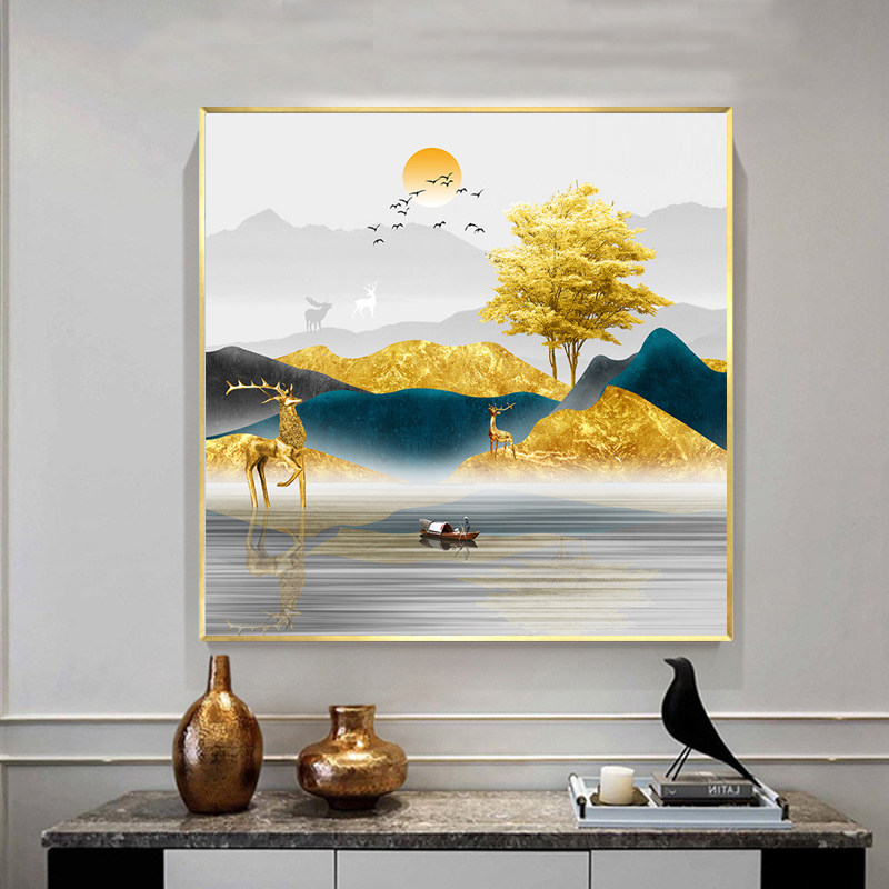 Foru Gold Mountain Small Pieces Cross Stitch 2021 New Line Embroidered Living Room Minima Modern Self Embroidered Self-Embroidered