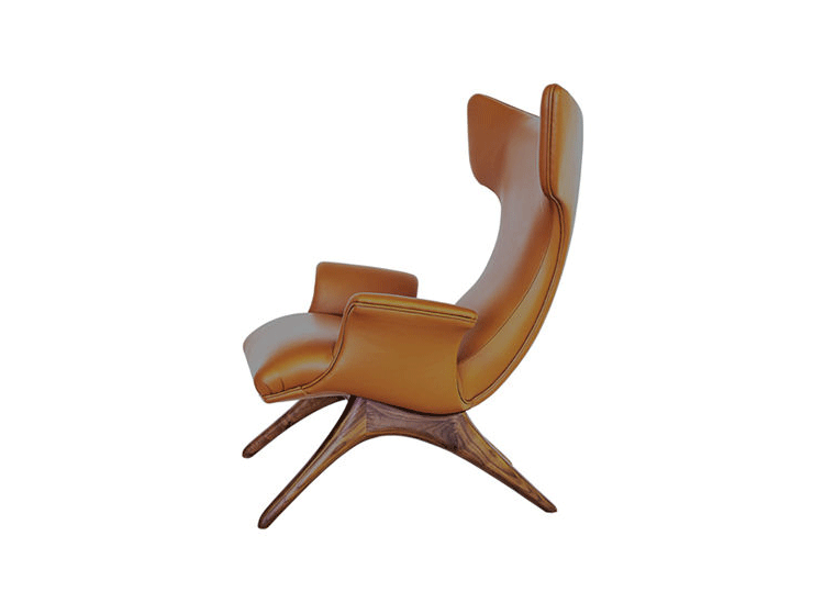 JuLanMake Thiết kế nội thất gỗ rắn Bắc Âu ONDINE ARMCHAIR mô hình phòng khách ghế sofa - Đồ nội thất thiết kế ghế mây