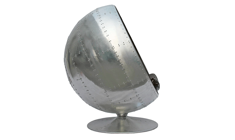JuLanMake thiết kế nội thất theo phong cách công nghiệp SPITFIRE BALL CHAIR không gian ghế da bóng nhôm - Đồ nội thất thiết kế sofa nỉ