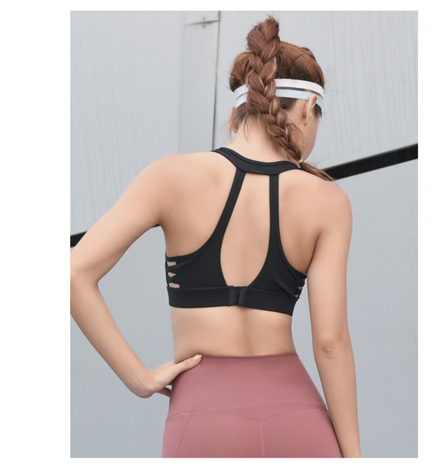Đồ lót thể thao nữ cường độ cao chống sốc làm đẹp lưng áo ngực tập hợp quần áo thể dục chống chảy xệ có thể điều chỉnh áo yoga - Đồ lót thể thao áo gym