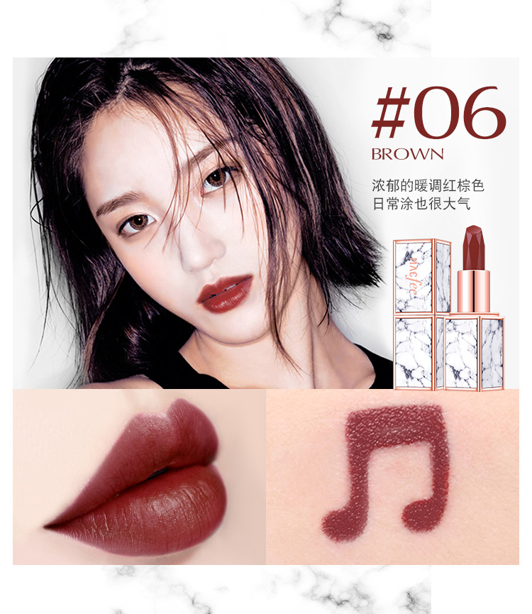 Hàn Quốc in nhung mờ môi son môi Son dưỡng ẩm kéo dài không làm mất màu không dính cốc sinh viên màu đỏ son merzy m6
