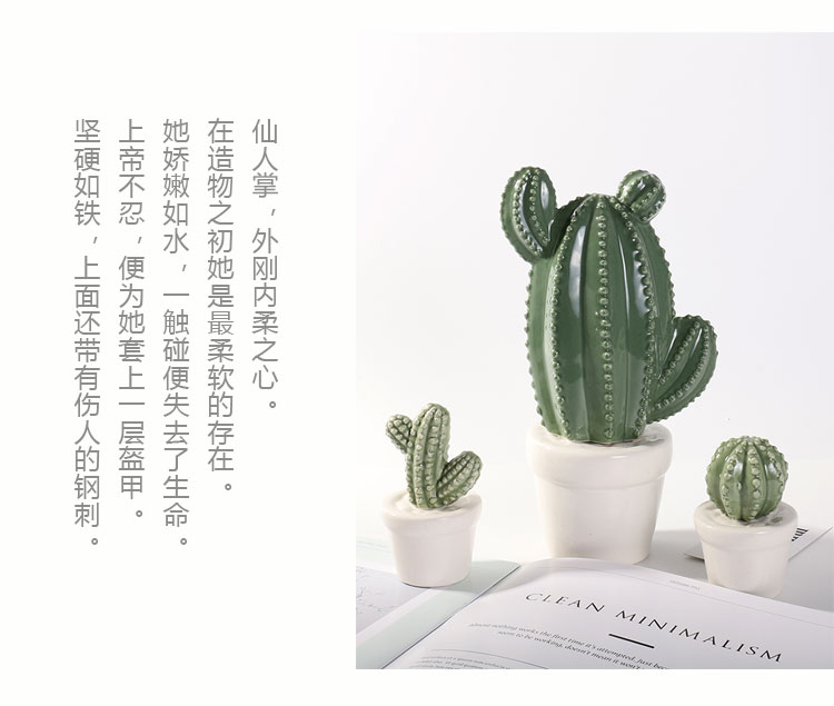 Bắc Âu Mori Phong cách xương rồng gốm trang trí trong chậu Hiển thị chụp đạo cụ Sáng tạo Trang chủ chữa bệnh trang trí phụ kiện trang trí phòng khách đẹp
