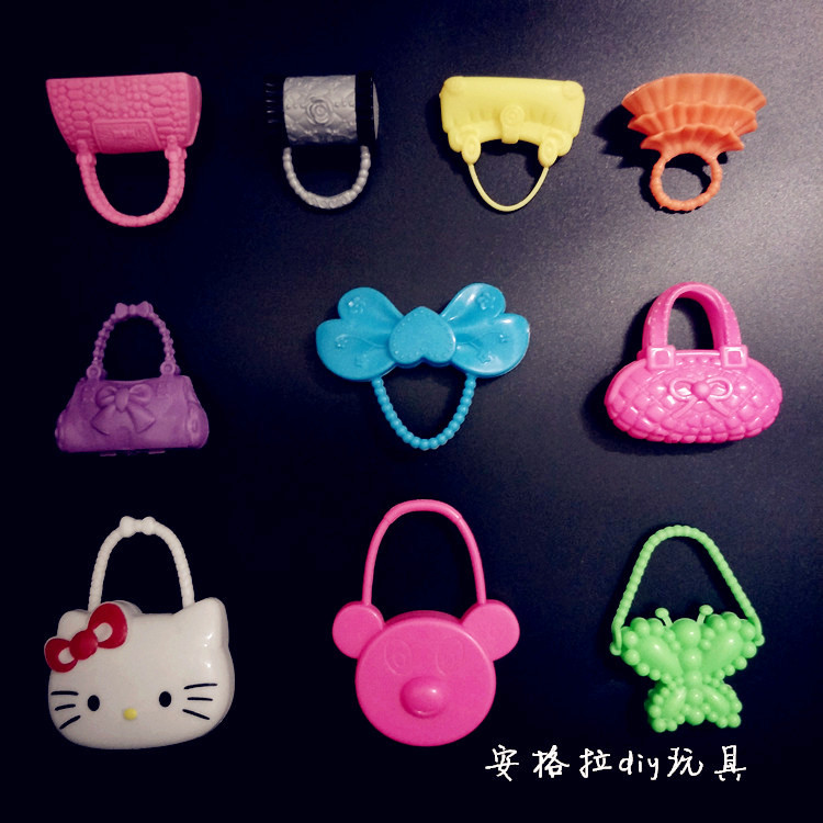 Búp bê barbie giày tinh thể giày phẳng giày túi ly hợp túi vương miện vòng cổ vòng tay bông tai phụ kiện đồ trang sức em bé búp bê