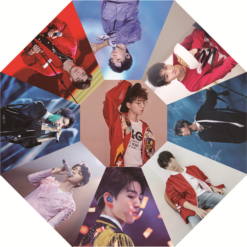 Wang Junkai clear umbrella star surrounding big guy TFBOYS fans should help vinyl sunshade umbrella custom gift