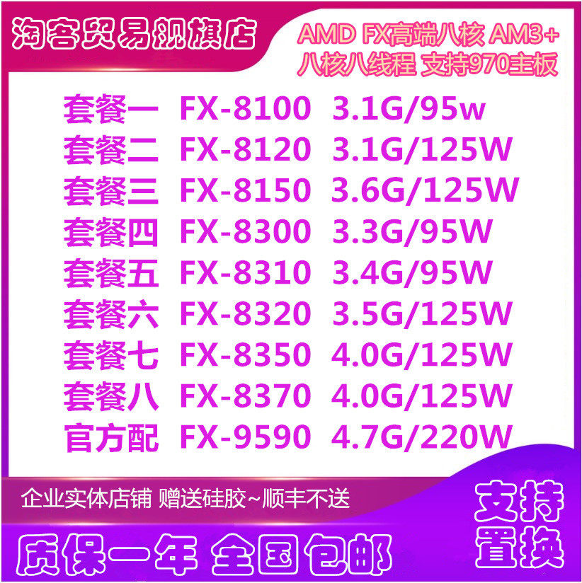 Amd Fx 8100 81 00 10 50 Fx 9590 Octa Core Cpu Am3 Push