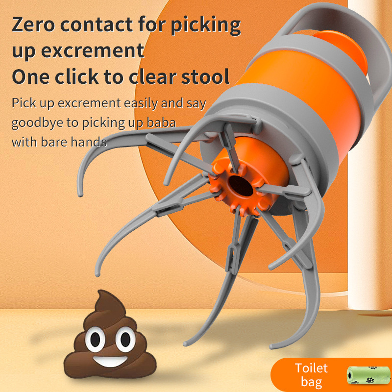 New Cross-Border Amazon Pet Cleaning Supplies Cartoon Poop Scooper and Bag Outdoor Poop Scooper Pet Waste Picker