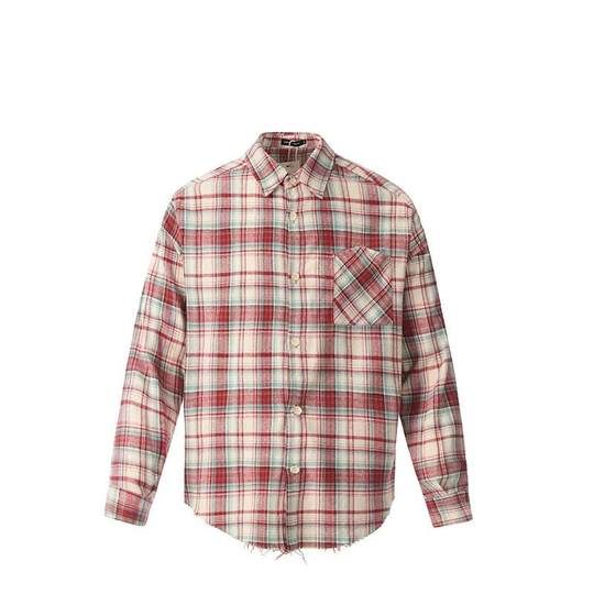 American Retro Street Style Loose Long-Sleeved Brushed Plaid Shirt for Men and Women, Casual Versatile Outerwear Shirt, Spring Top