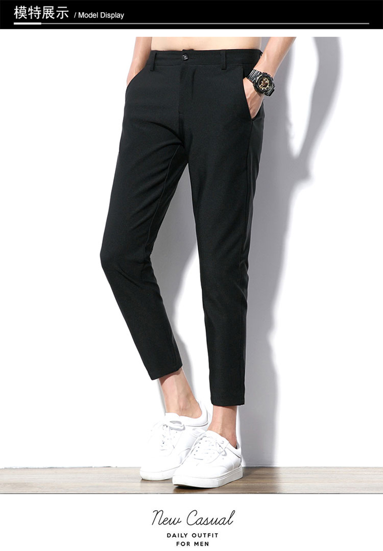 Quần voan crop top nam xu hướng phiên bản Hàn Quốc của quần lọt khe siêu mỏng phù hợp với quần trẻ trung thoải mái - Suit phù hợp quần tây nam đẹp