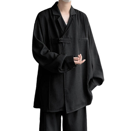 Небольшая дизайнерская рубашка, куртка, китайский стиль, тренд сезона, оверсайз