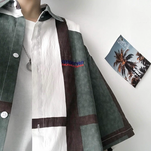 Брендовая тонкая трендовая рубашка, в корейском стиле, популярно в интернете