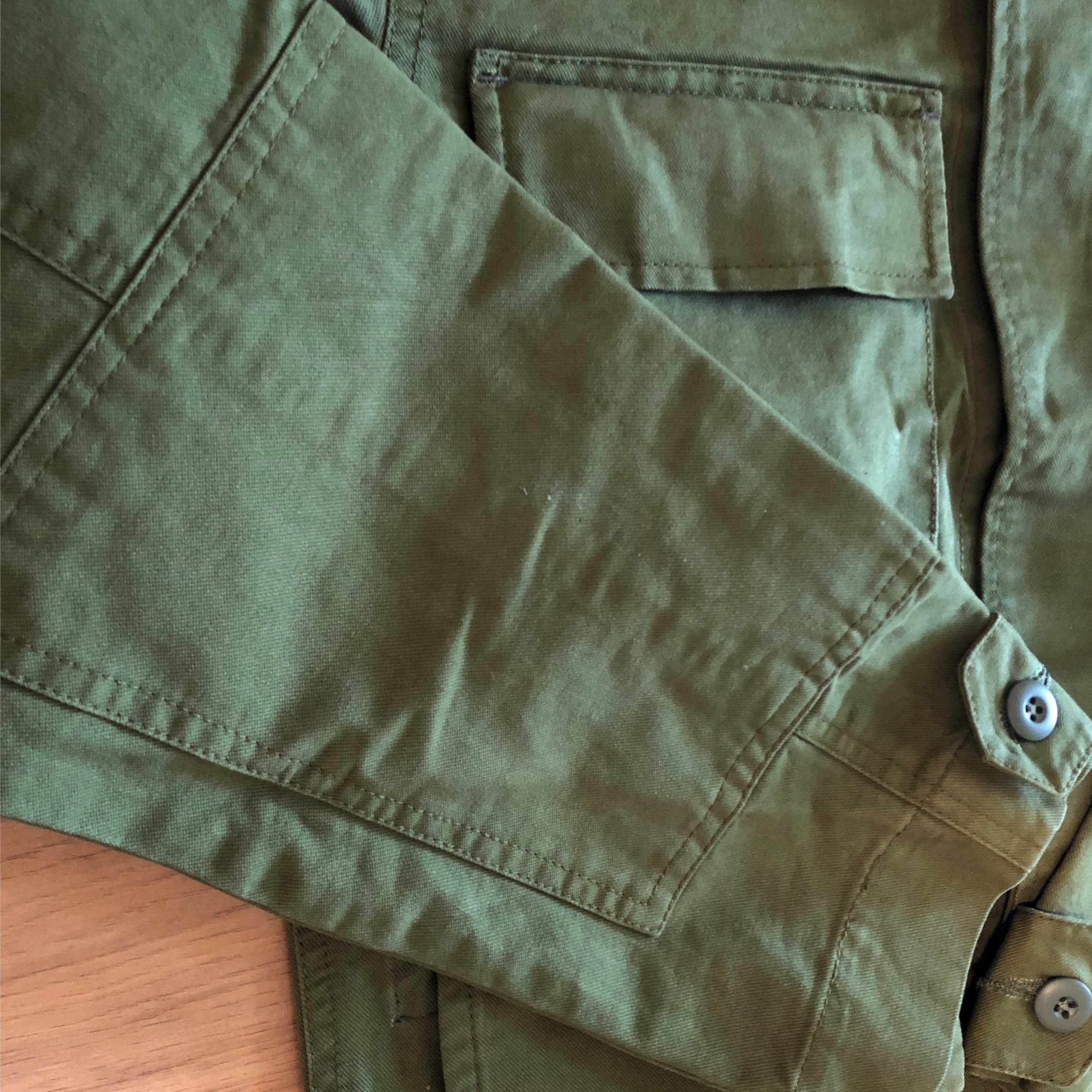UNDERINSane Tự phơi bày Việt Nam bốn túi áo khoác quân đội BDU Twill canvas OG107 10oz so mi nam