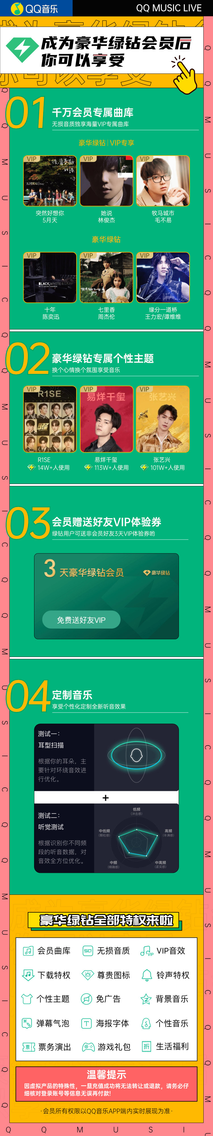 QQ音乐会员 绿钻豪华版 24个月 填QQ号 自动充值