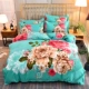 Các bông mới chải giường denim mạng đúp Red tấm bông trang bị châu Âu 1,5m 1.8m - Bộ đồ giường bốn mảnh