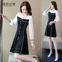 2022 fall new small balsamic atmosphere quality short subtaller undershirt dress a dress nepotism dress with children autumn and winter