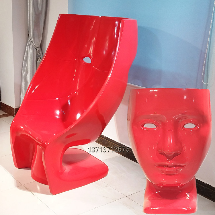 Nordic head mask seat glass face shaped design chair Italian designer Italy armchair