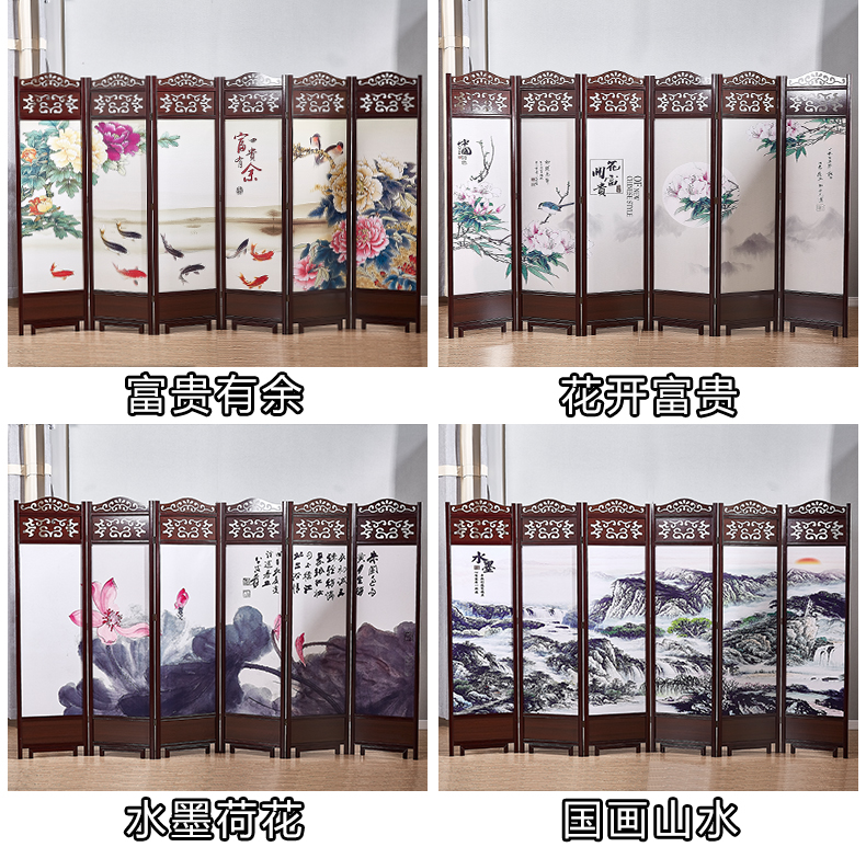 Gỗ rắn Trung Quốc cổ màn hình gấp di chuyển khách sạn phòng trà phân vùng phòng khách phân vùng hiên hai mặt retro - Màn hình / Cửa sổ vach ngan go