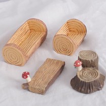 Small ornaments creative cute decorations Resin small ornaments Tree stump accessories Creative mushroom bench photo props