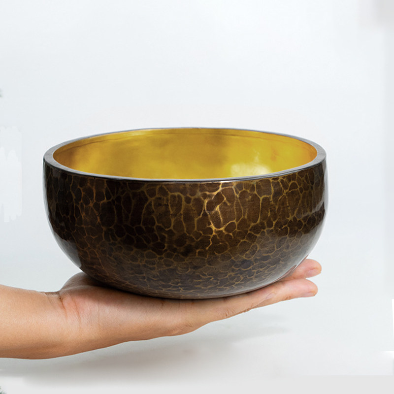 Nepal Purple Gold Bowl Yoga Meditation Bowl Copper Bowl Sound Bowl Buddha Sound Bowl Purple Gold Copper Sanskrit Sanskrit Bowl Ornament