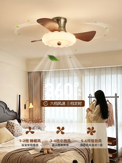 Vintage Cream-Style Restaurant Ceiling Fan Light, Bedroom French-Style Pumpkin Lamp Ceiling Fan Light, Retro Bauhaus Fan Light