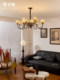 French Mid-Century Style Living Room Chandelier 2025 New American Retro High-End Petal Glass Villa Lobby Lighting Fixtures