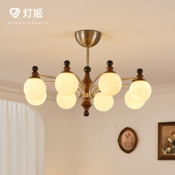 French-Style Vintage Living Room Chandelier 2026 New Model Full Spectrum Eye-Protection Retro Hall Dining Room Zhongshan Lighting Fixtures